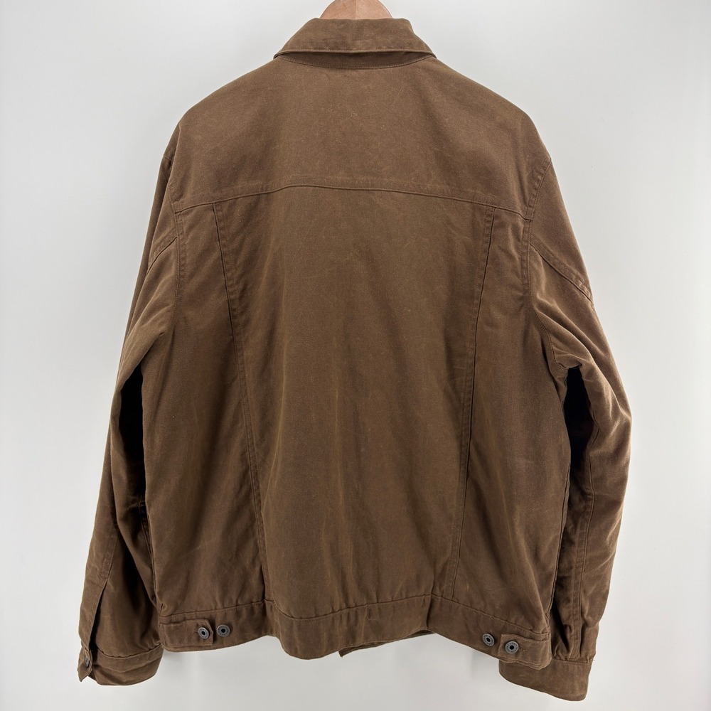 Flint and Tinder Waxed Trucker Jacket XXL Brown Flannel Lined Made USA - Picture 2 of 13